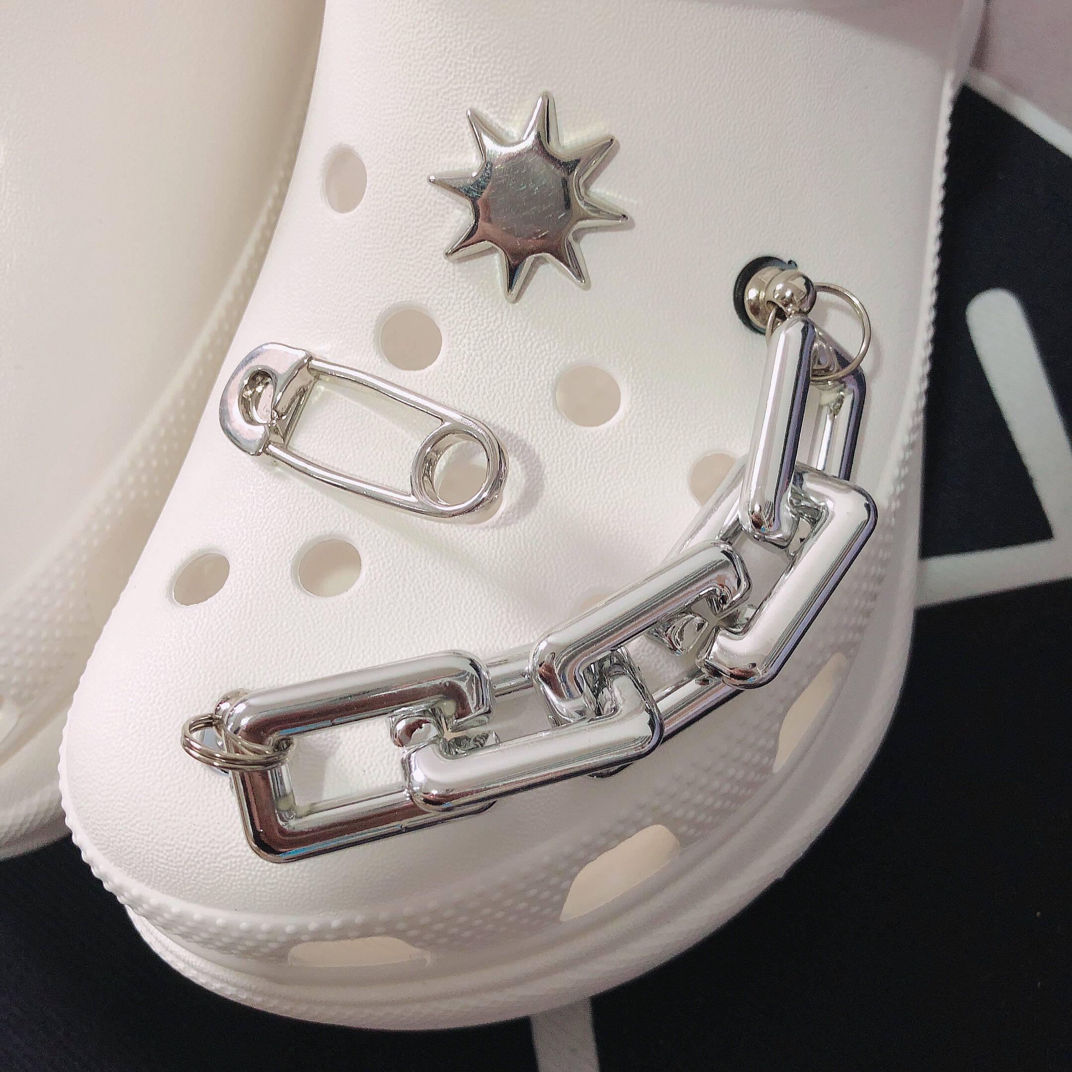 雅雅原创crocs洞洞鞋扣diy链条配饰简约风格鞋扣