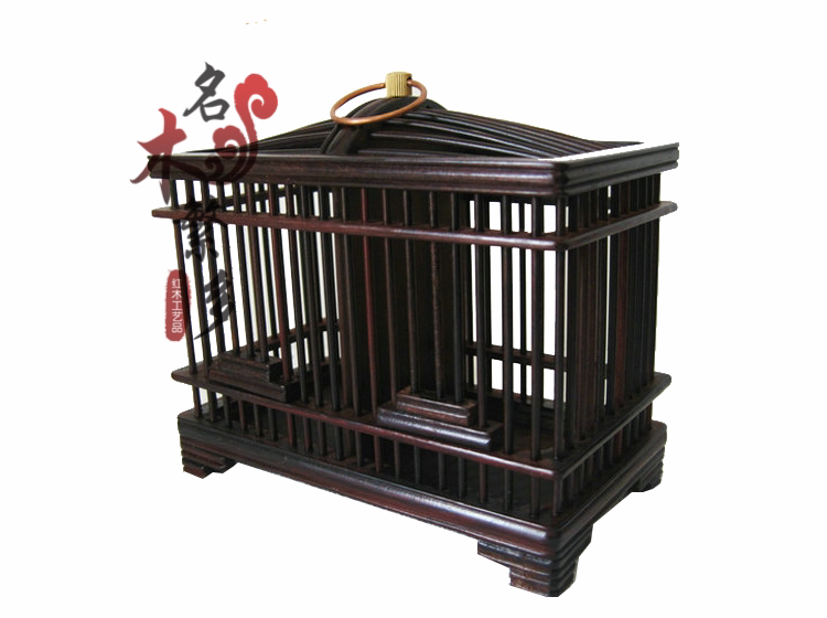 蝈蝈紫檀檀木精品开门蛐蛐红木微型鸟笼木质鸟笼