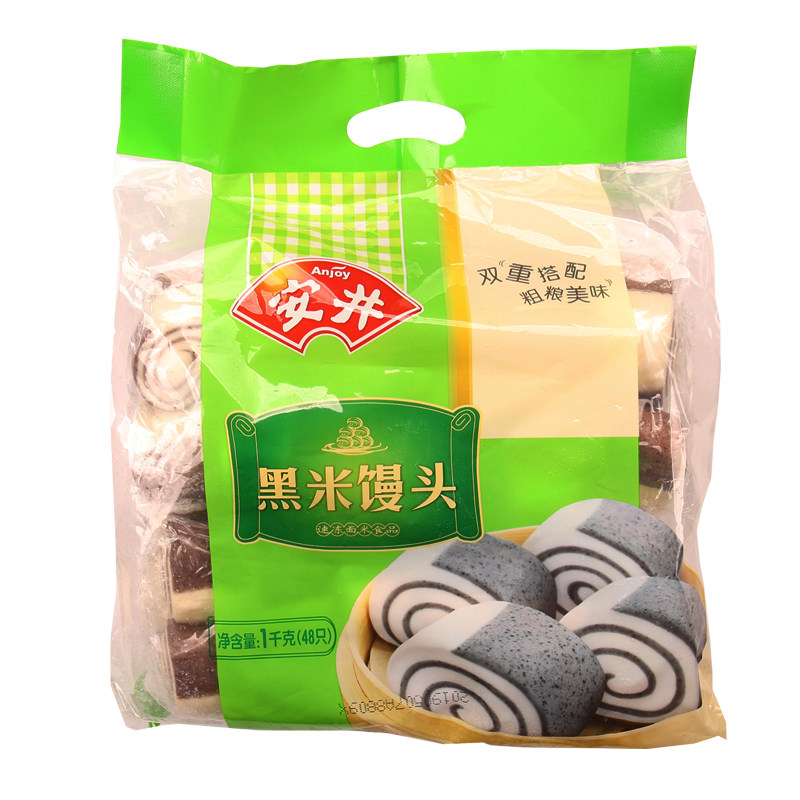 馒头安井黑米1000g营养早餐速食糕点小吃方便食品包点