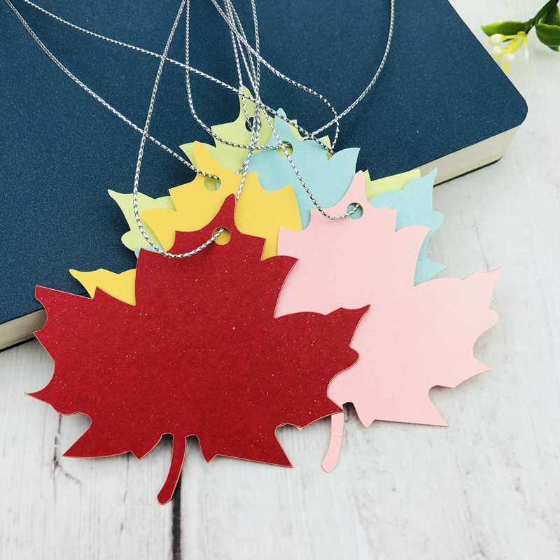 新款50张枫叶装饰小吊迷你心愿许愿卡片祝福贺卡