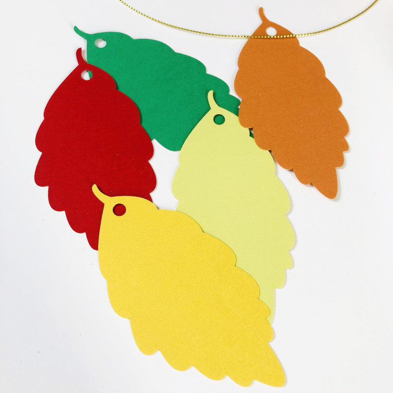 50张彩色树叶心愿留言创意小卡卡片定制手写贺卡