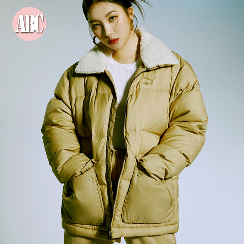 puma冬季泫雅同款鸭绒中长男女情侣保暖羽绒服运动羽绒服