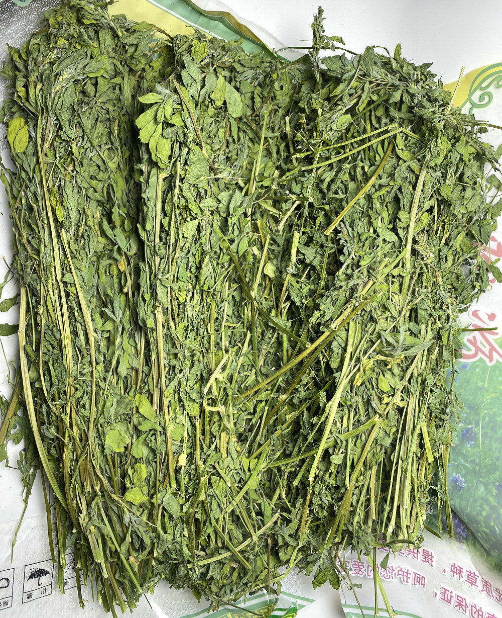 21年二茬二割紫花苜蓿草烘干500克袋装兔子龙猫兔兔干草