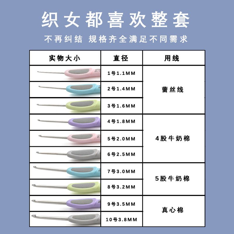 钩针潮钩不锈钢勾针手工粗细毛衣毛线编织勾鞋针