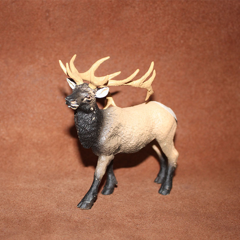 safari仿真野生动物模型塑胶玩具场景摆件驯鹿公鹿