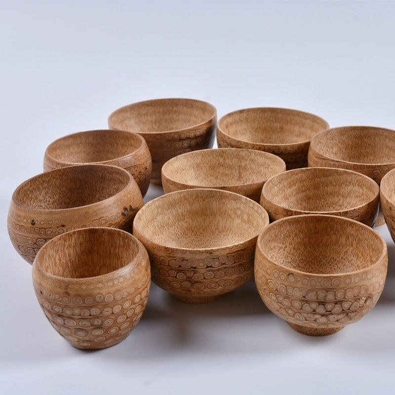 满钉品茗文人雅玩茶杯天然老竹根主人杯纯手工茶道