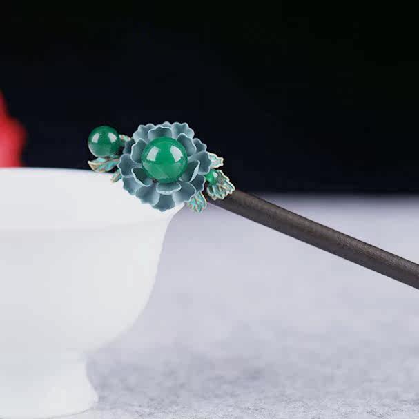 清澜复古古风清新典雅发簪珠钗盘头发饰木簪发饰