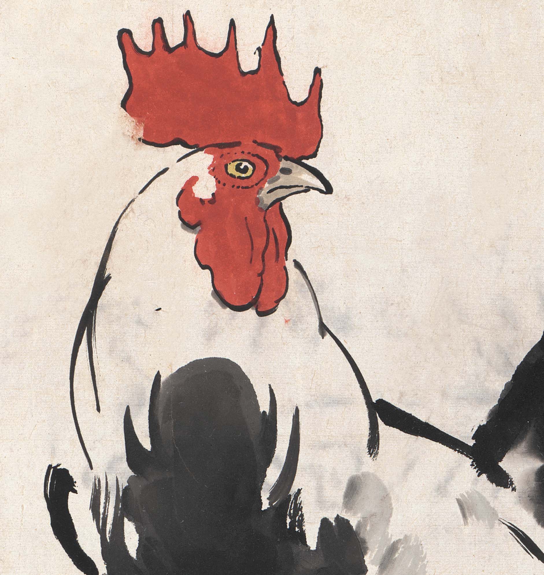 近代徐悲鸿雄鸡国画金鸡报晓水墨画走廊客厅吉祥国画