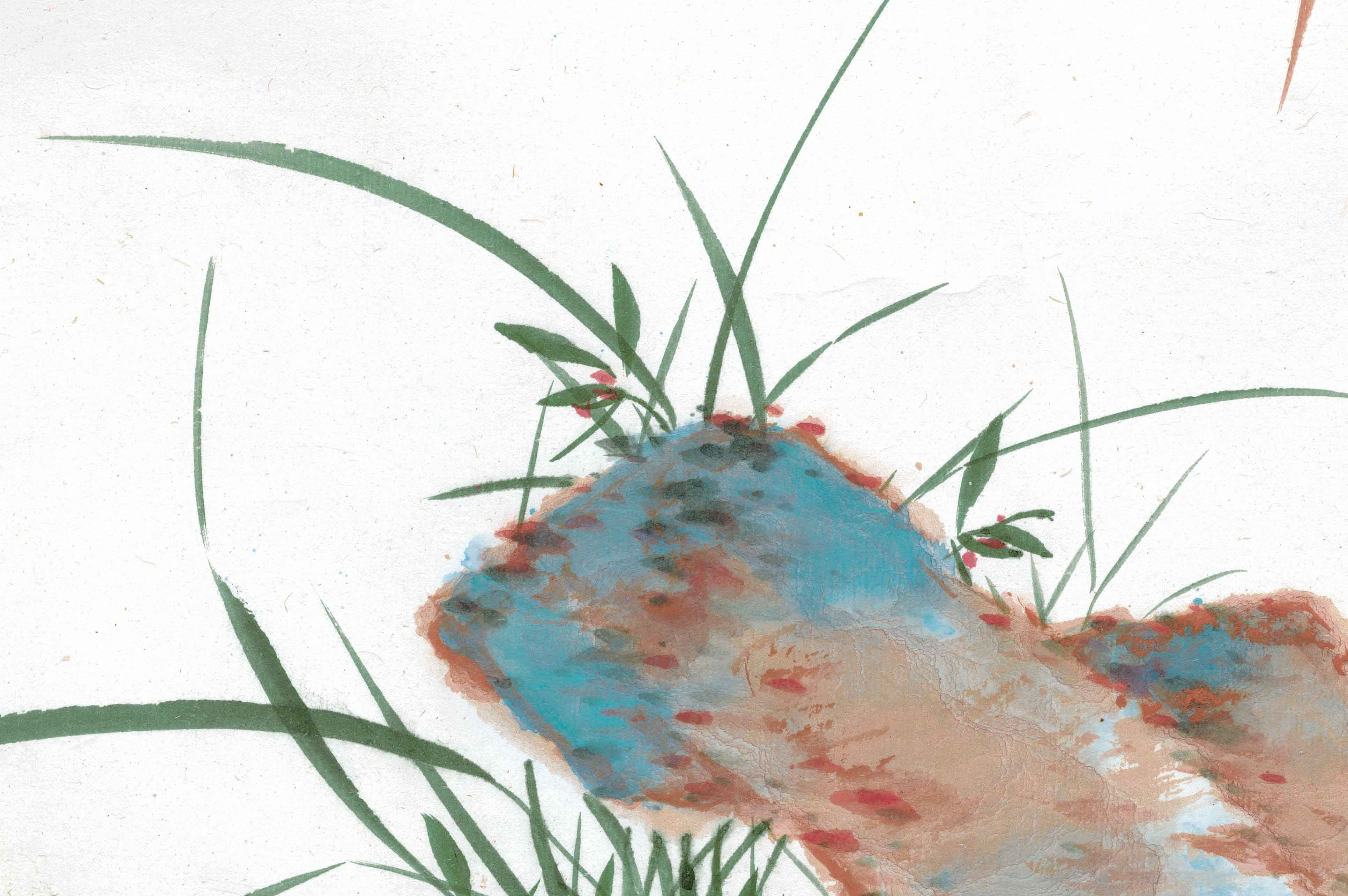 高清微复制清微水墨画兰竹石名画名家国画竹子启功国画