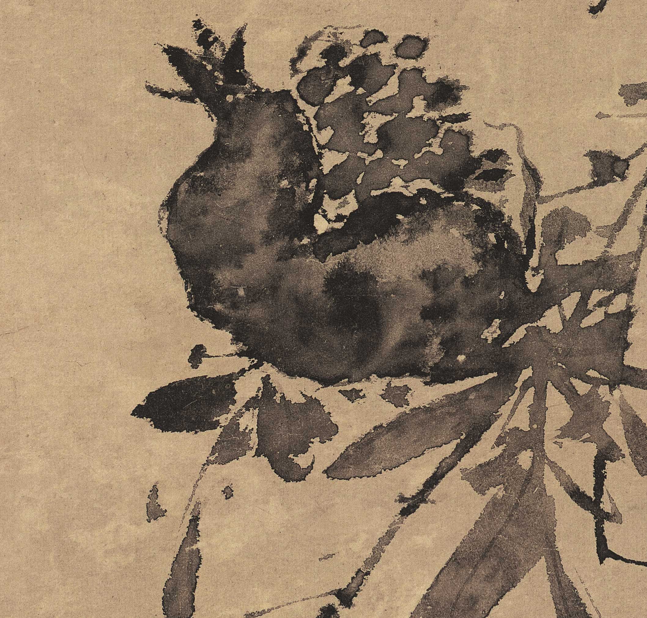 明代徐渭榴实大写意水墨花卉国画装饰画高清喷绘国画