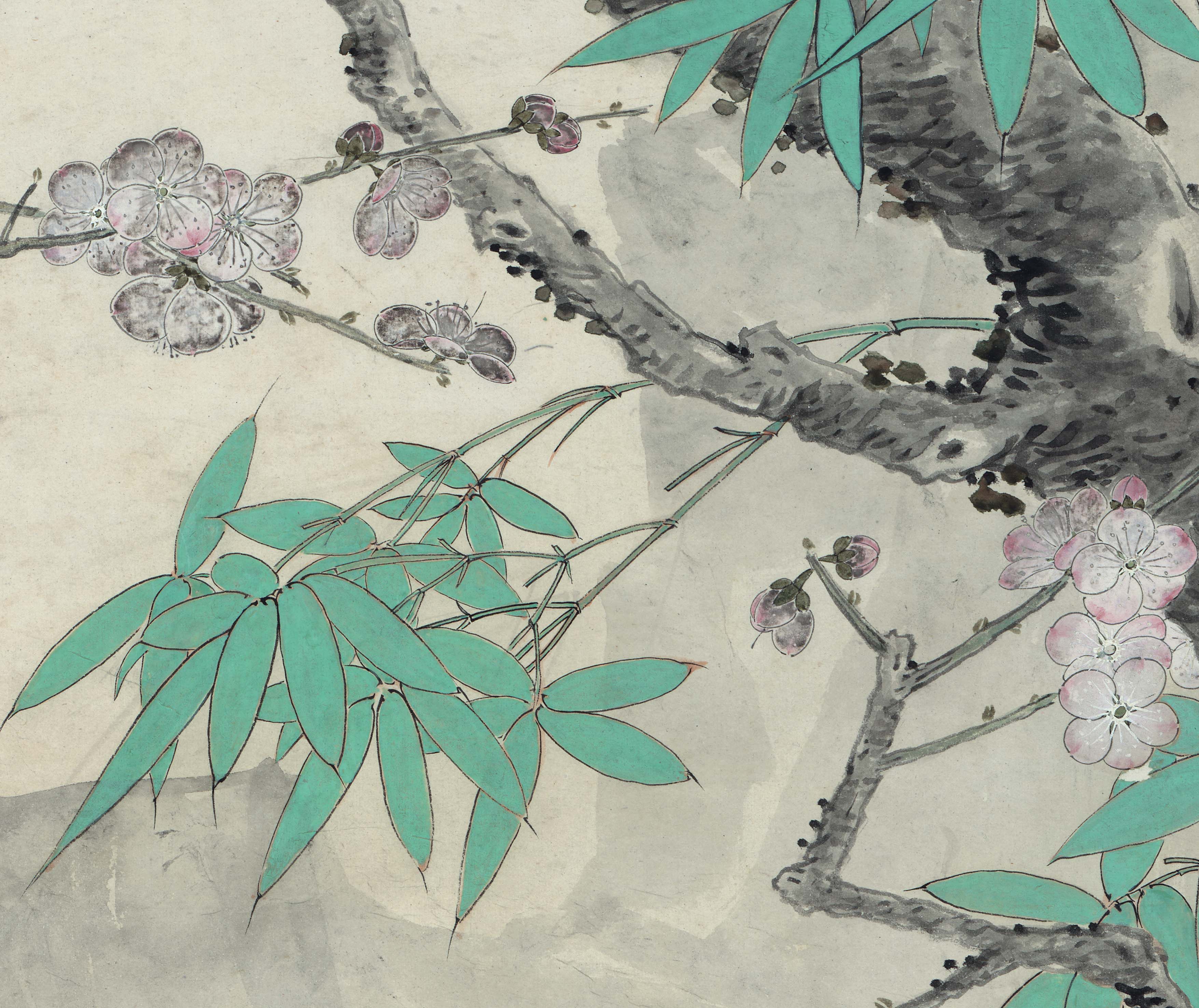 新品近代于照于非闇仿崔白梅竹双清图花鸟写意国画