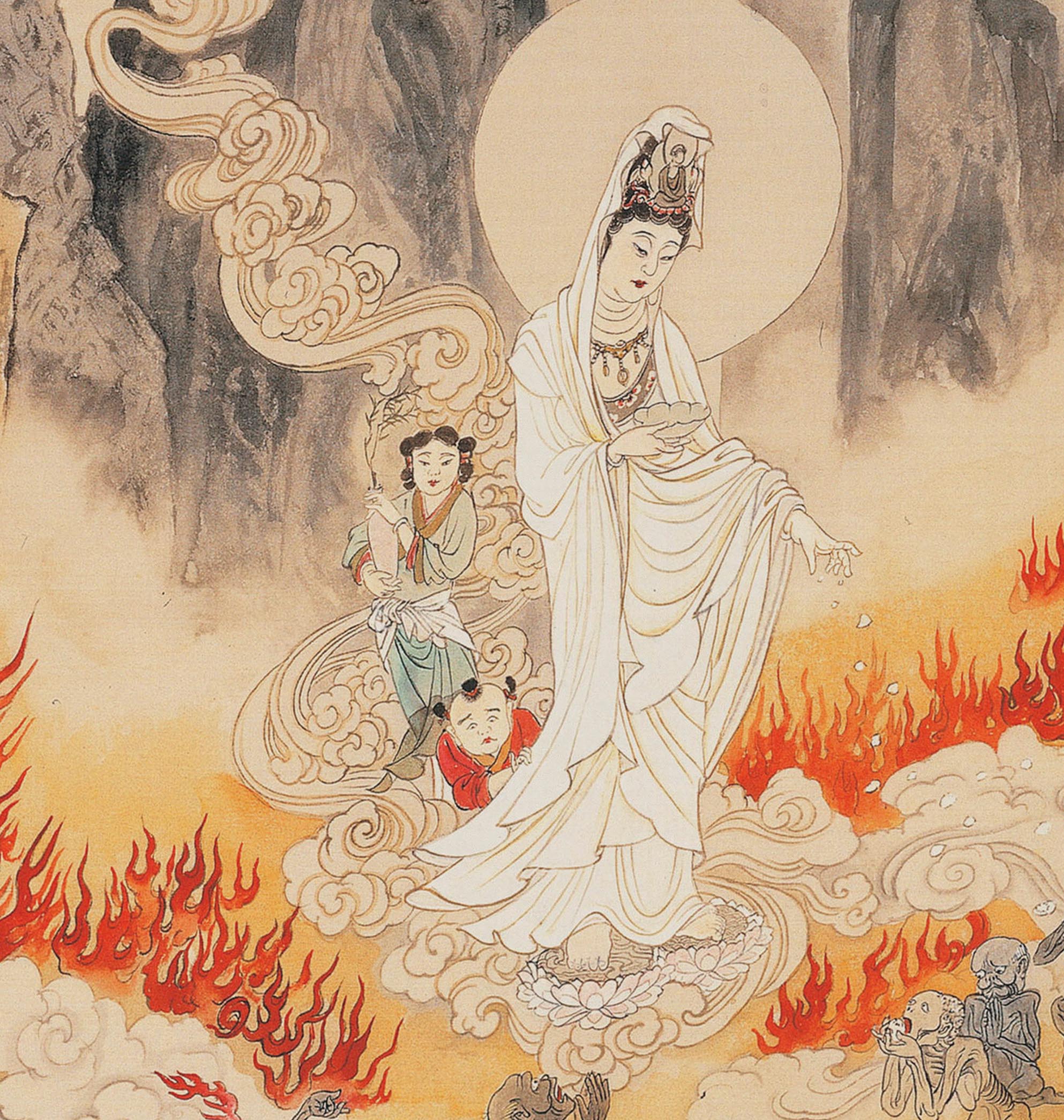 江逸子 地狱变相图全卷十八层地狱巨幅画卷高清数字微喷复制  价格: &