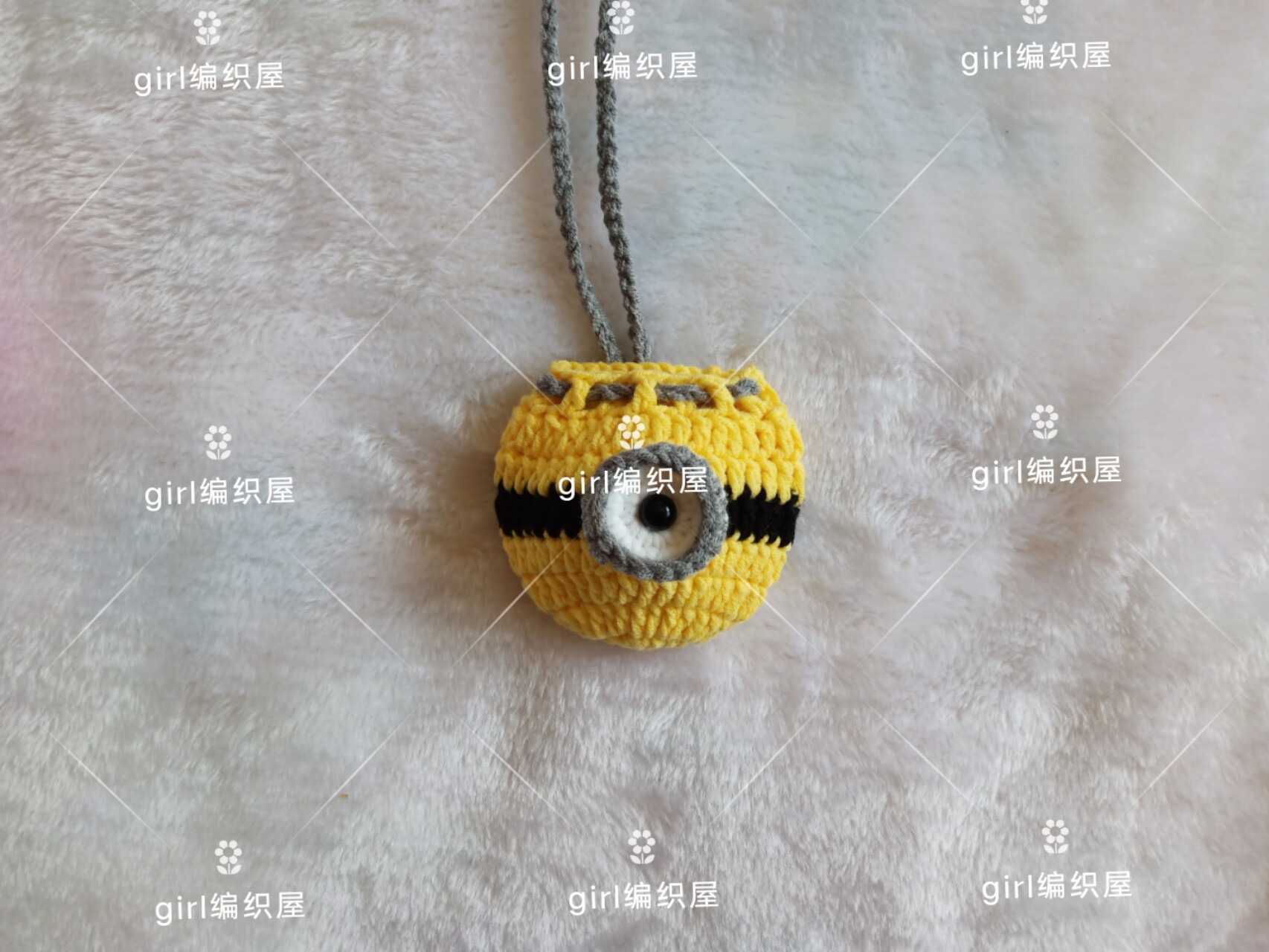 抖音同款小鸡蛋袋毛线diy材料包成品针织蜜蜂黄小鸡毛线兜挂脖包