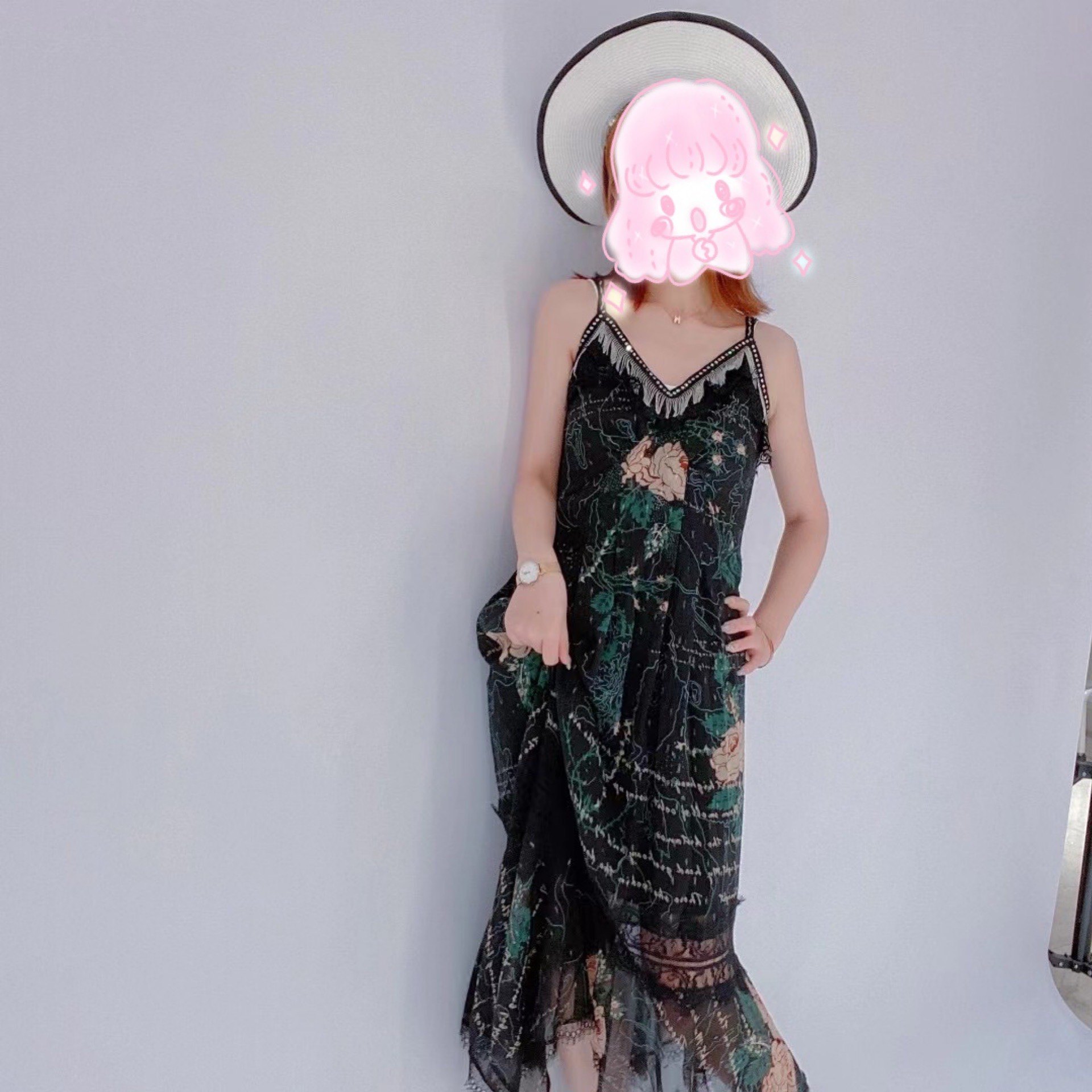 mixmax女装专柜国内代购2019619360615吊带花色连衣裙连衣裙