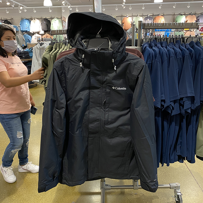 抓绒内胆Columbia/哥伦比亚男冬三合一厚款户外热反射冲锋衣外套