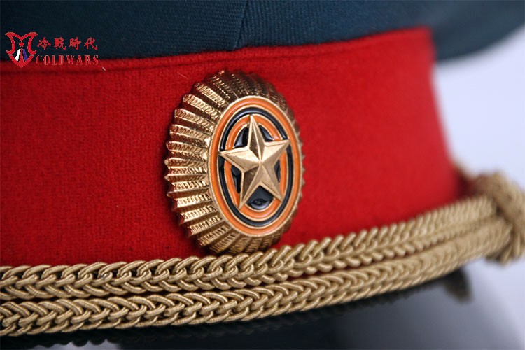 俄罗斯俄军新款陆军礼服大檐红色帽墙金属丝风带军迷帽