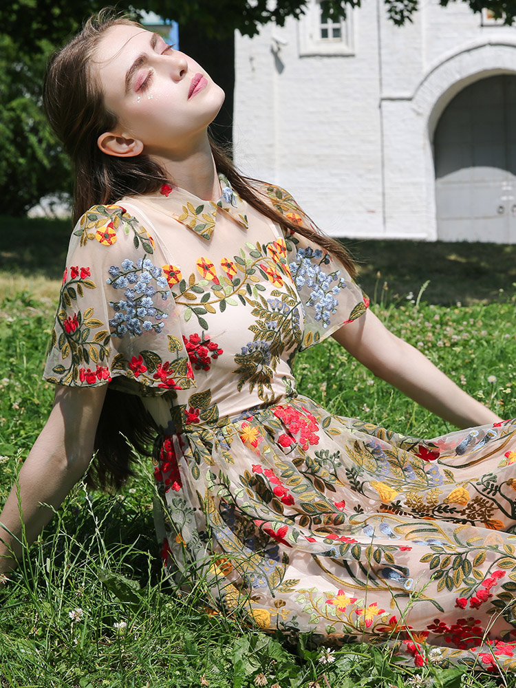 myfairlady定制款不退换《春神弗洛拉》仙女裙绣花刺绣连衣裙司藤