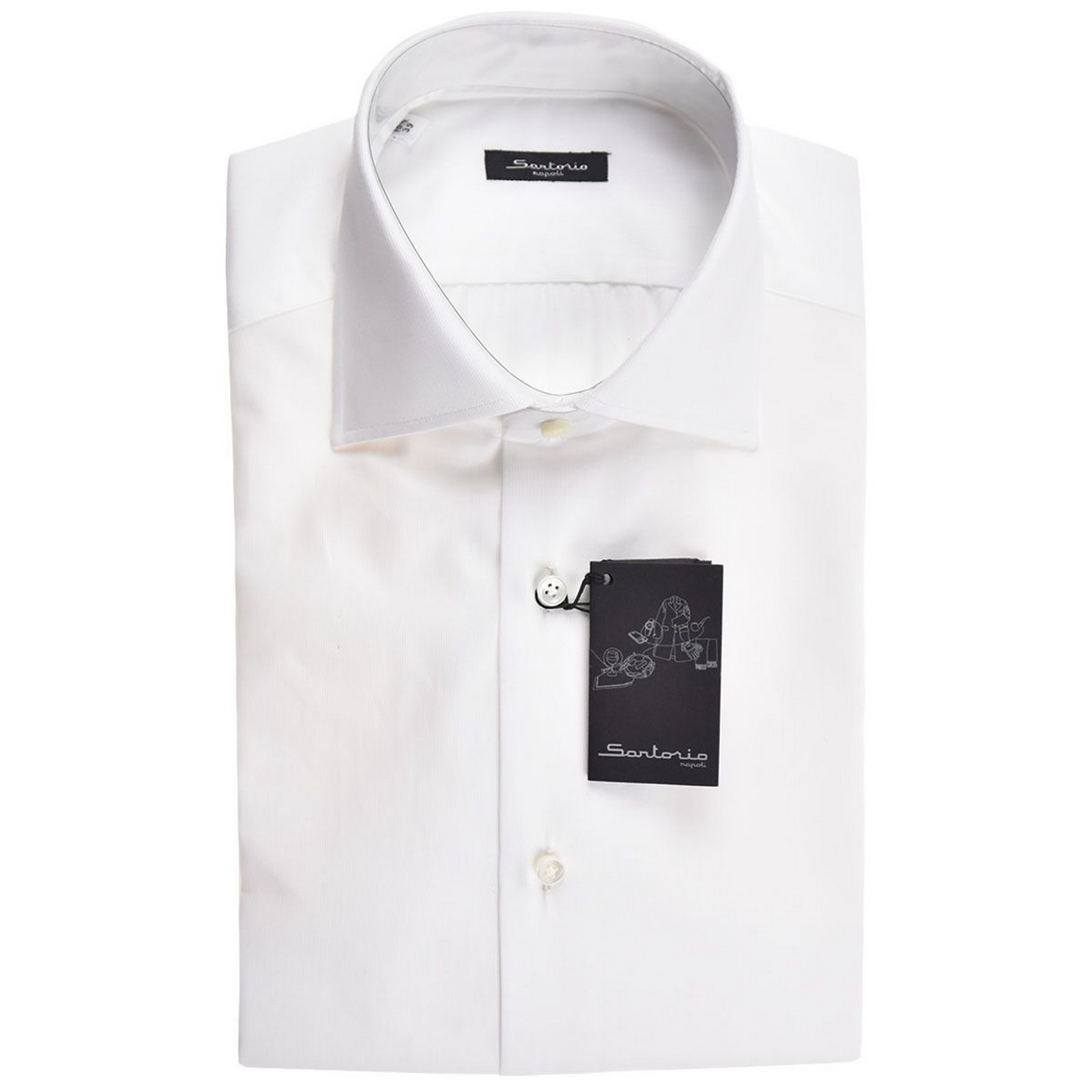 公价5700特级kitonsartorio秋冬白色海岛手工长袖衬衫