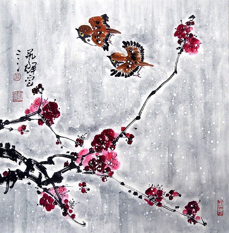 艺群三尺红梅国画花鸟手绘画艺孙艺群c26868书画国画