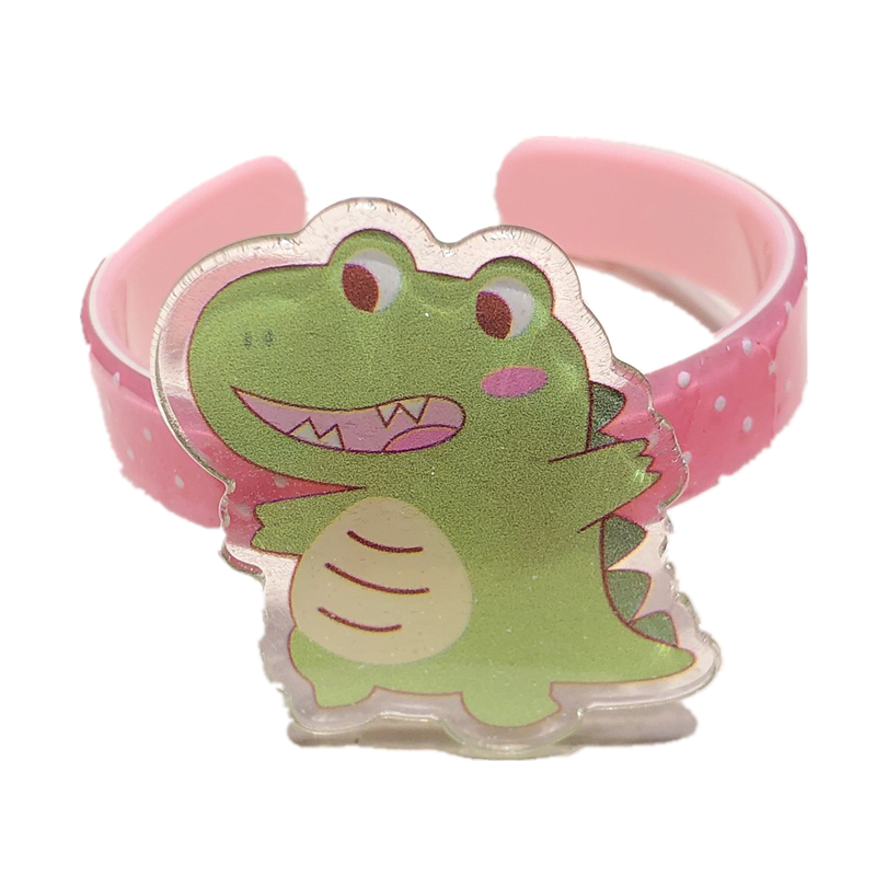 儿童卡通手镯手链彩色恐龙亚克力开口手环宝宝玩具礼物糖果色首饰