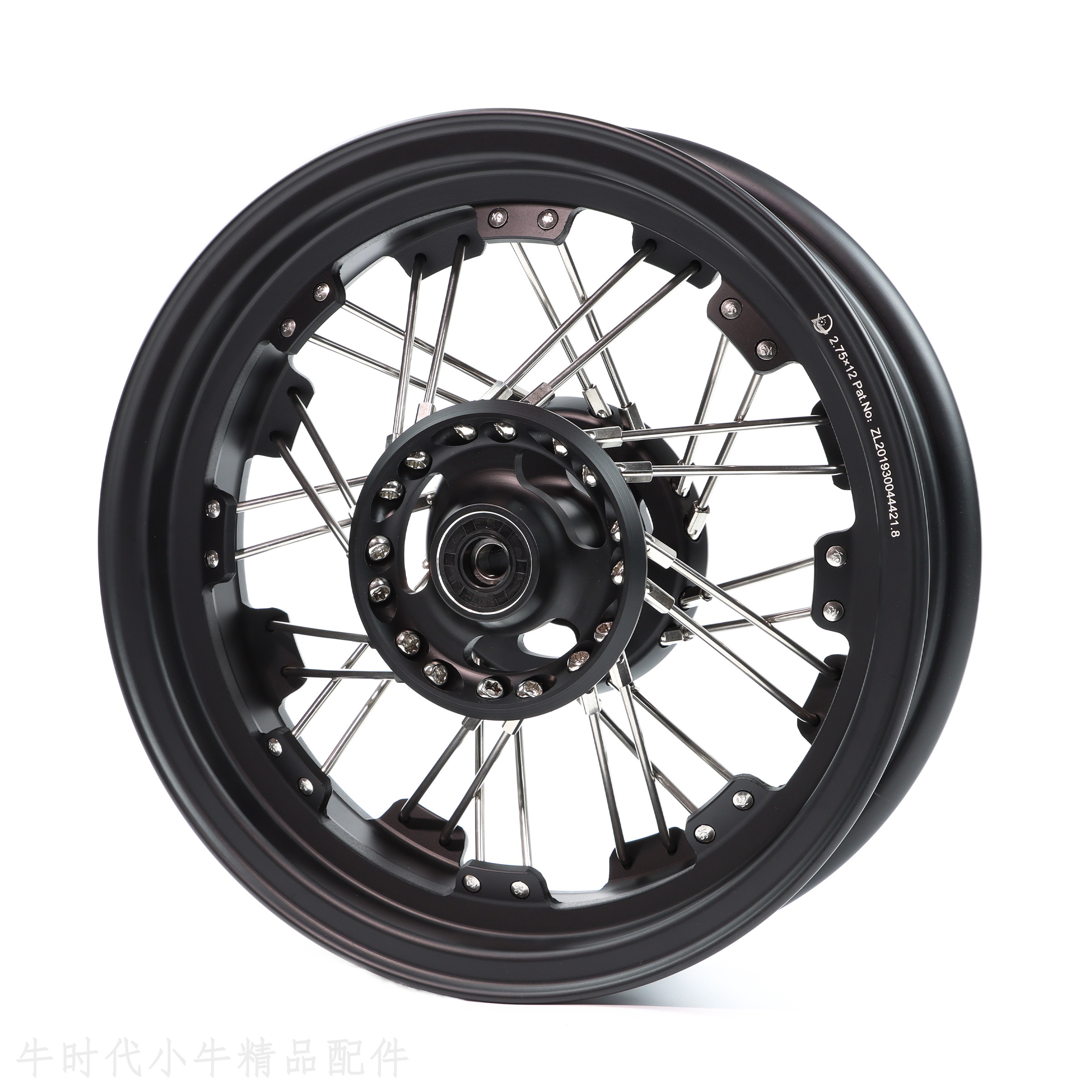 轮毂小牛12寸ngtn1snqi改装复古辐条前轮更多电动车零