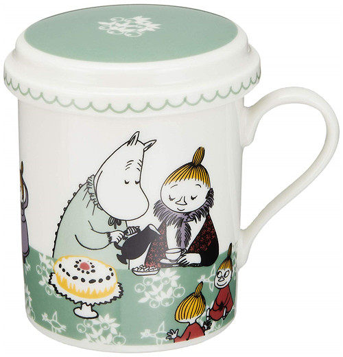 迷你日本moomin姆明亚美付盖带茶马克你带茶滤动漫水杯