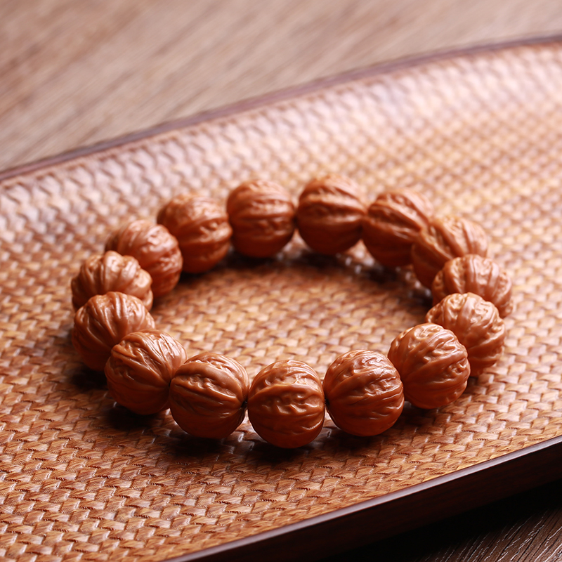 毕业天然猴头核桃雕刻八棱手佛珠手链男女文玩手链