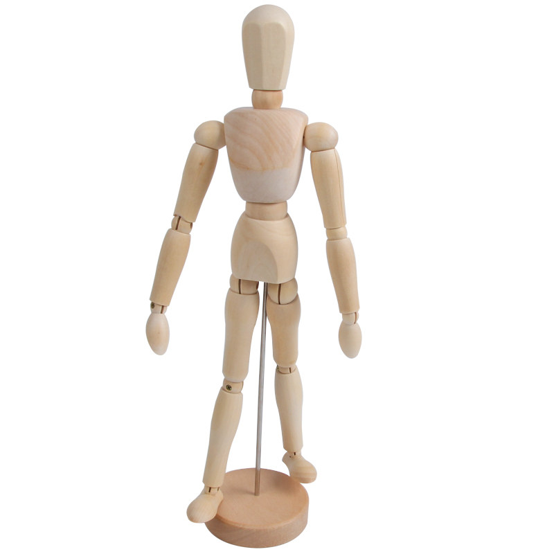木头人白坯diy木制机器人人偶关节木偶儿童益智玩具卡通绘画涂鸦