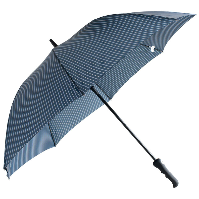 创意条纹格子超大自动伞纤维伞骨加固防风长柄伞商务品牌雨伞男女