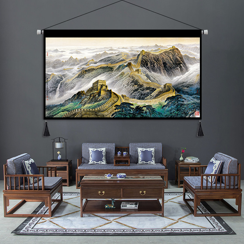 背景挂毯万里长城办公室布艺装饰挂画客厅沙发酒店挂毯