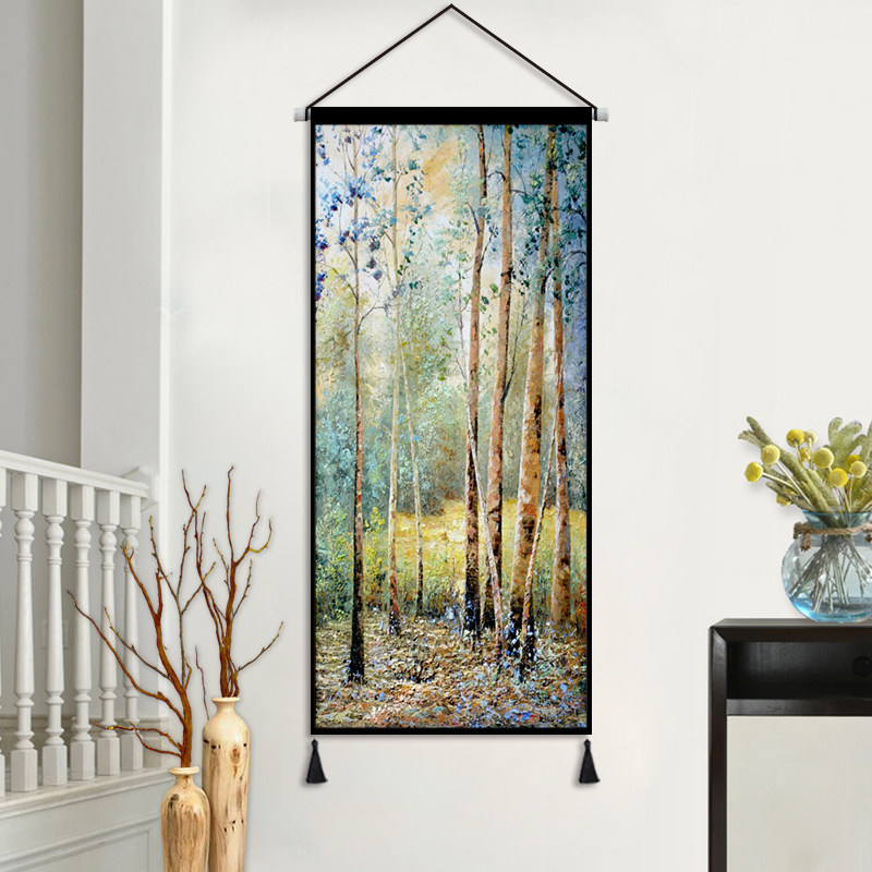 风景挂画布艺挂毯美式客厅房间玄关装饰背景墙挂毯