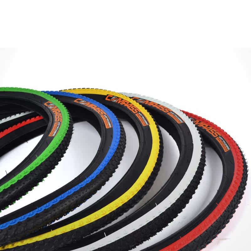compass山地车童车自行车外胎耐磨16 18 20 24 26寸彩色轮胎个性