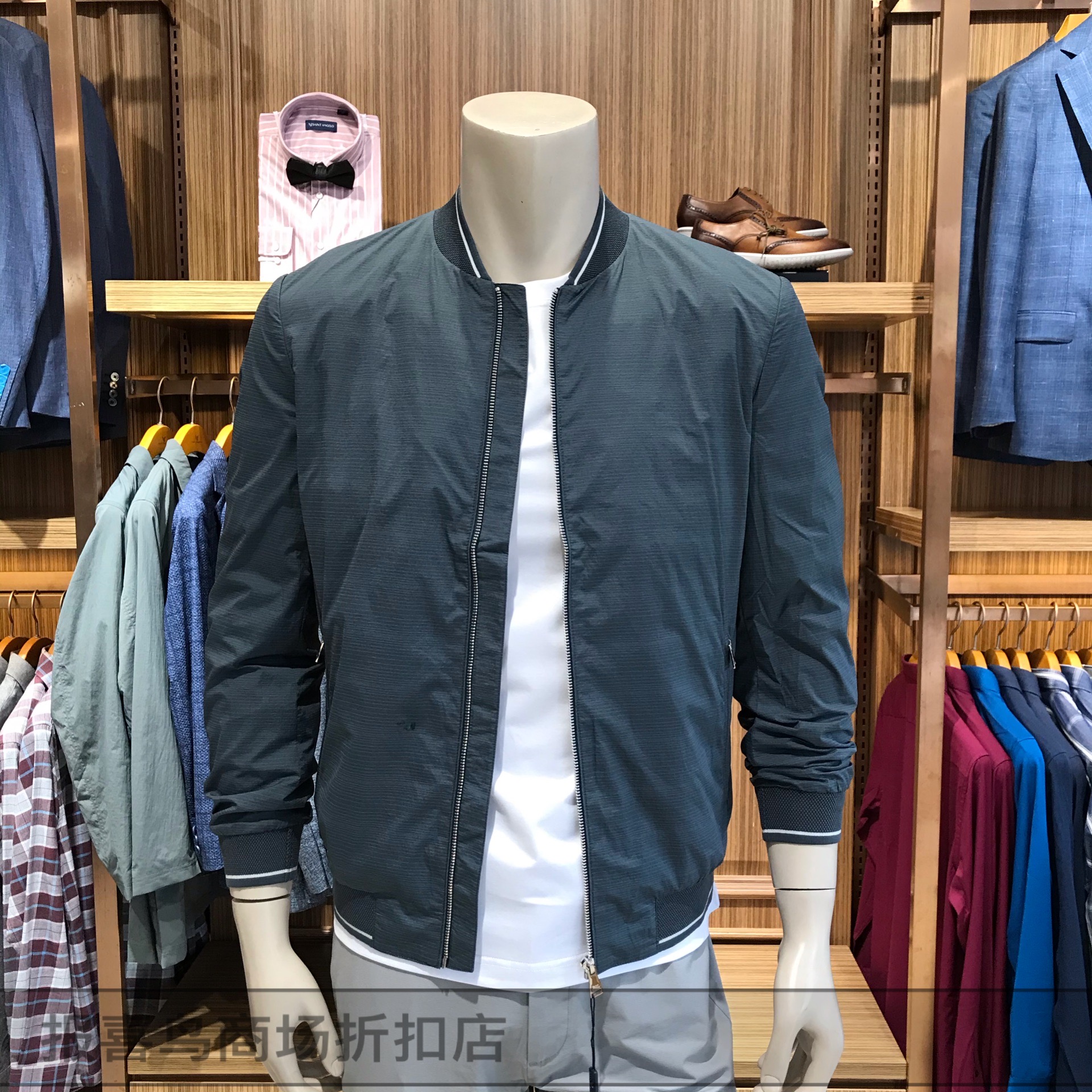 报喜鸟品牌时尚2020春款外穿青年男士绿色夹克拉链款棒球领3.0