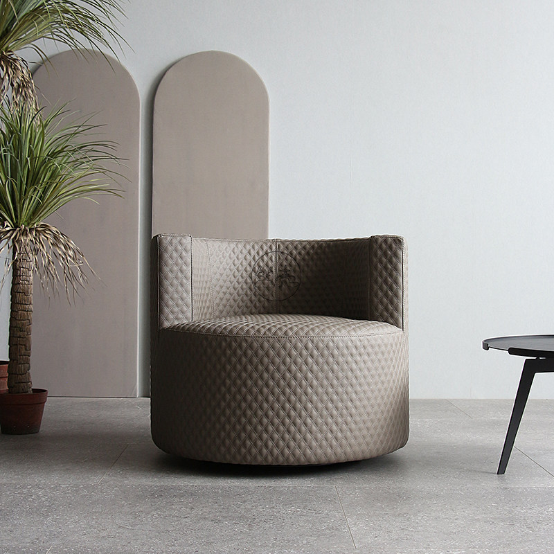 意式旋转沙发椅全单人圆形极简洽谈设计师saba布艺沙发