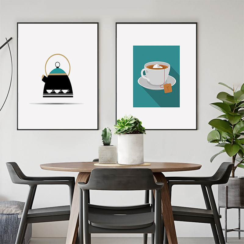 餐厅装饰画现代简约饭厅餐桌墙面挂画北欧欧风小清新现代装饰画