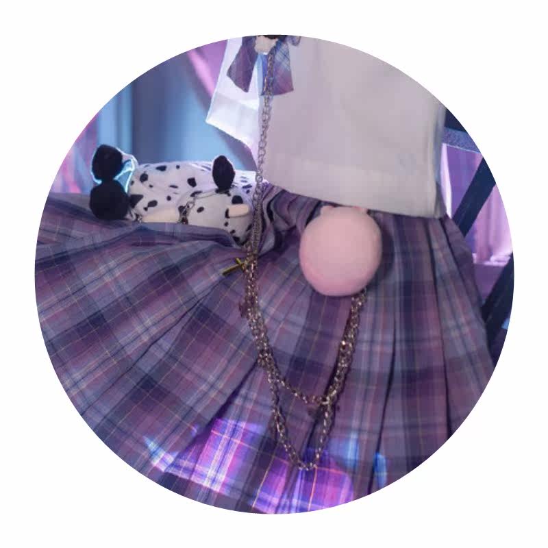正版星河jk制服格裙百褶裙原创紫色辣妹现货学生校服