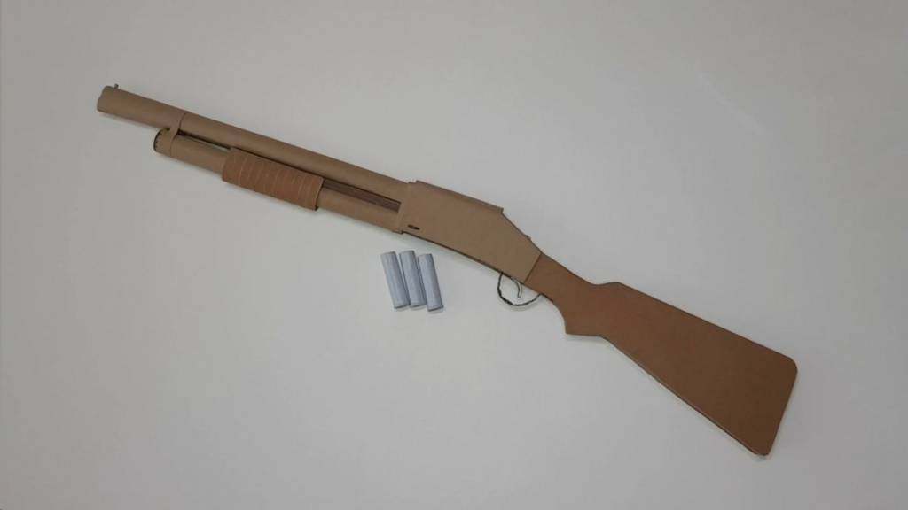 雷明霰弹纸板瓦楞纸diy手工机械可发射手步枪其他类型纸模