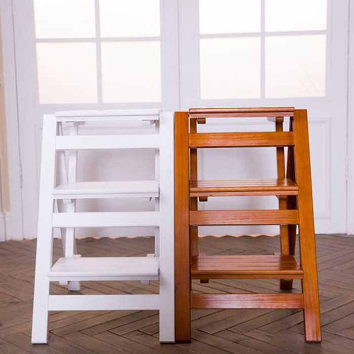 包邮实木家用多功能折叠梯凳二三三步椅子室内家用梯