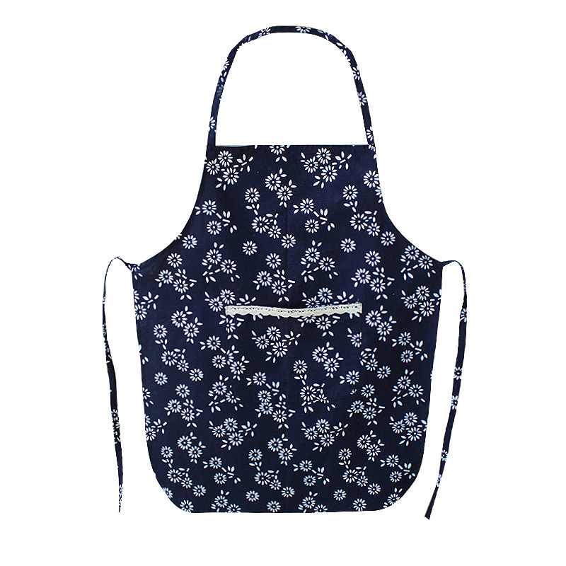 纯棉民族风蓝印花布围裙农家乐厨房儿童表演围裙幼儿园演出服半身