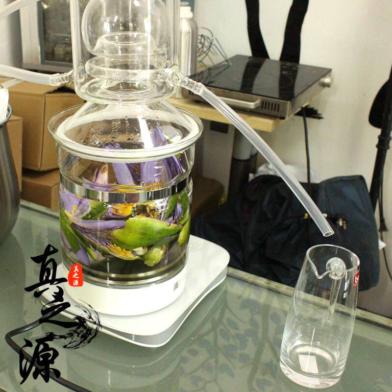 玻璃中药蒸馏器家用纯露机小型迷你精油提炼设备电加热设备酿酒器