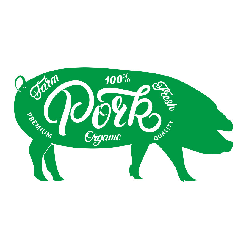 猪肉分解分割新鲜品质中餐厅饭馆超市肉食食店软装墙贴