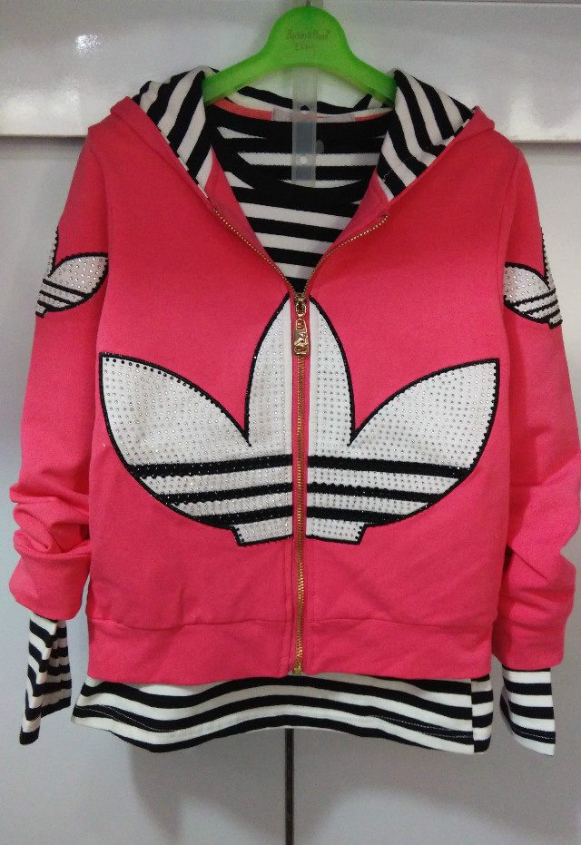 大话王童装春女童中大童奥代尔长袖外套 t恤 长裤子三件套装