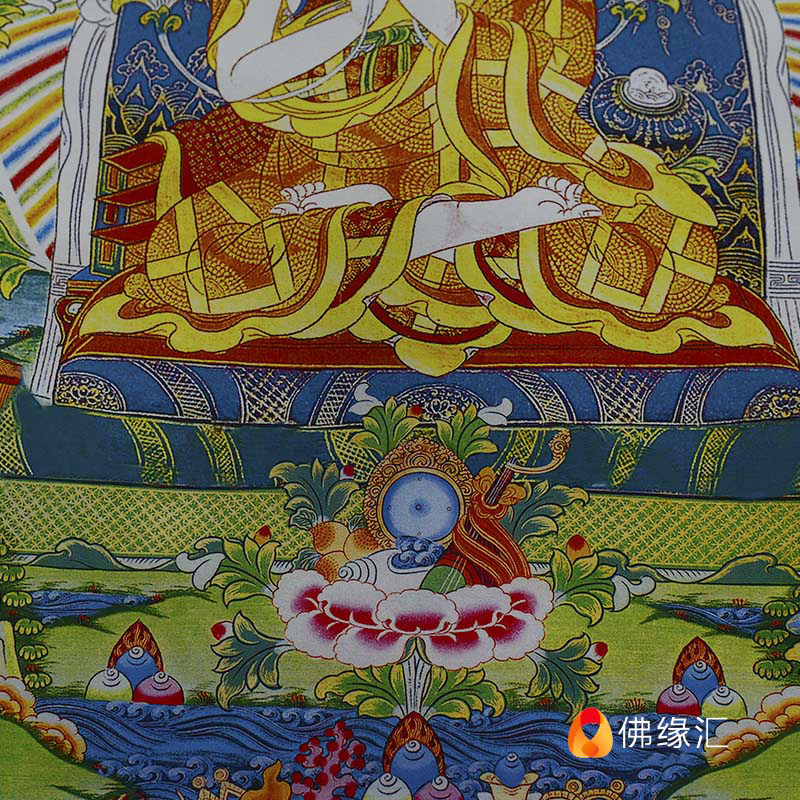 尼泊尔棉布天然矿物颜料画心萨迦文萨迦班智达唐卡现代装饰画
