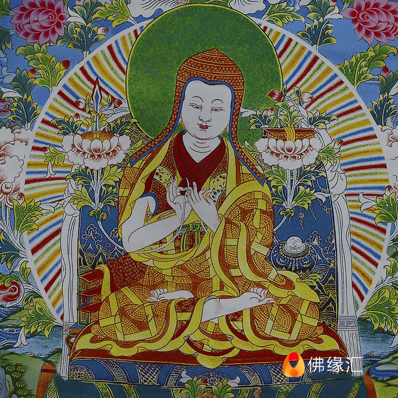 尼泊尔棉布天然矿物颜料画心萨迦文萨迦班智达唐卡现代装饰画