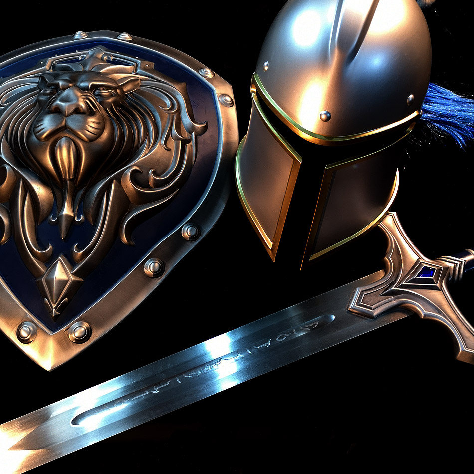 暴风城步步兵长剑联盟巨型武器不锈钢材质未开cosplay配件