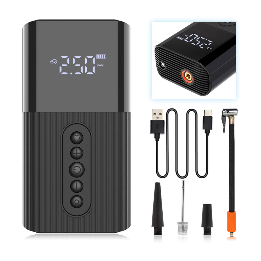 领臣便携迷你打气气泵车载数显充气泵胎压监测车载充气泵