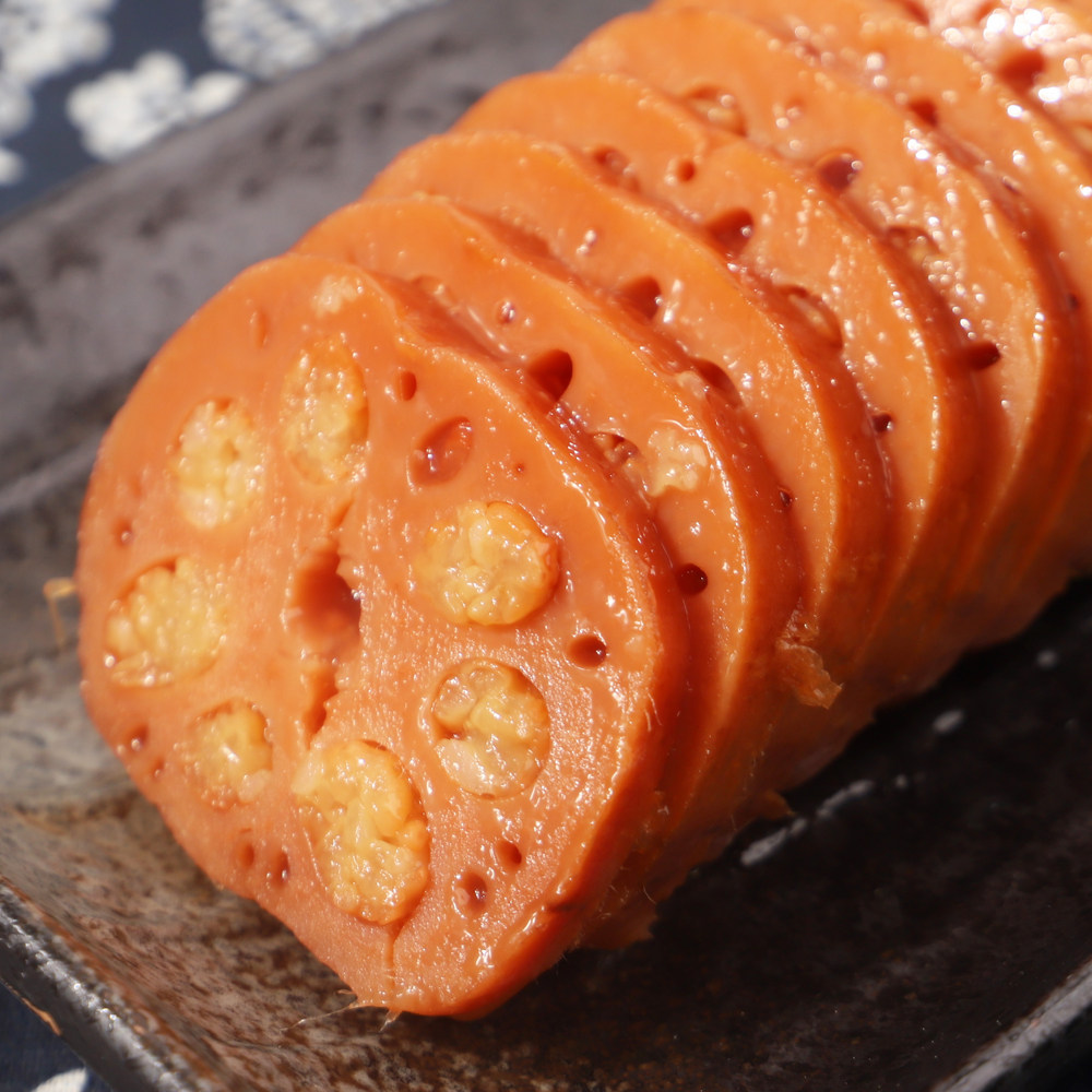 莲藕糯米荷仙宝应桂花蜜汁糖藕真空真空包包装莲藕