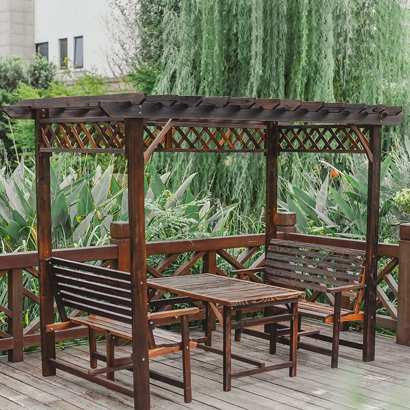 防腐实木凉亭户外庭院葡萄架亭子别墅露天阳台花架