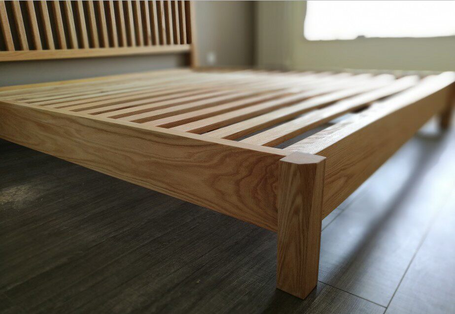 取木胡桃白橡樱桃木实木原木木床手工木作加厚实木床