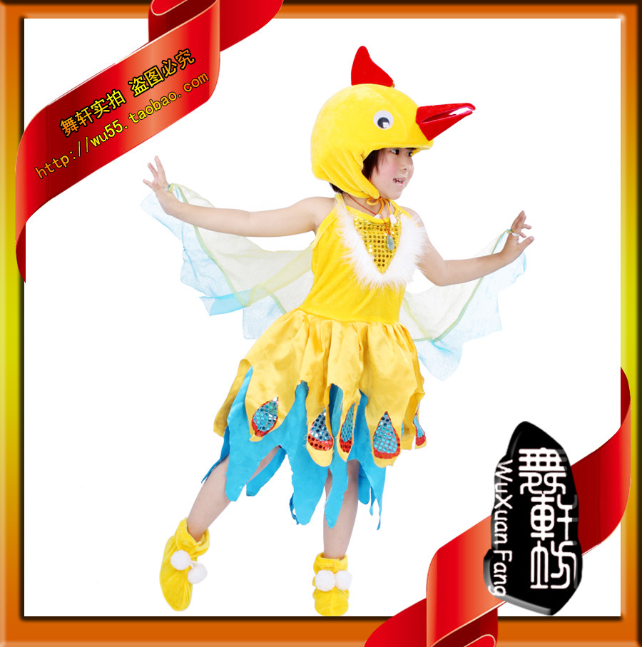 服装特价儿童演出服小鸟服饰模仿游戏喜鹊画眉儿童演出服